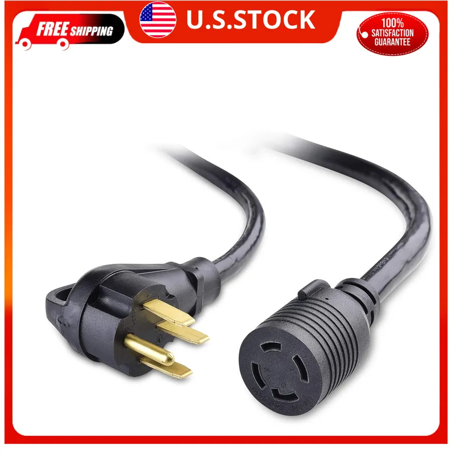 Cable Matters 30 Amp to 50 Amp RV Adapter 1.5ft Black