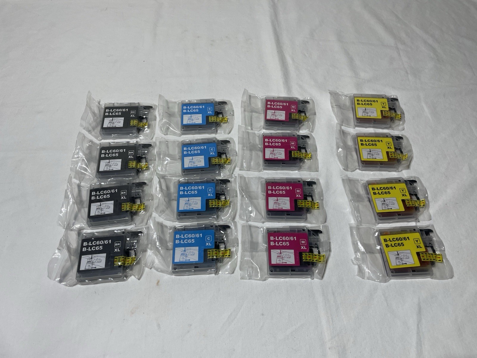 16PK B-LC60/61 B-LC65 XL Compatible Brother Ink Cartridges 4 Complete Sets