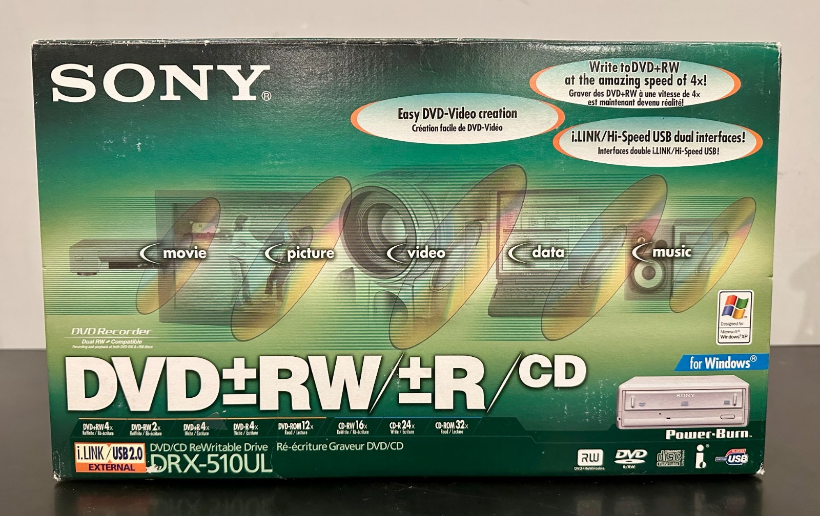 SONY DRX-510UL External DVD+RW+R DVD/CD ReWritable Drive *NEW/OPEN BOX*