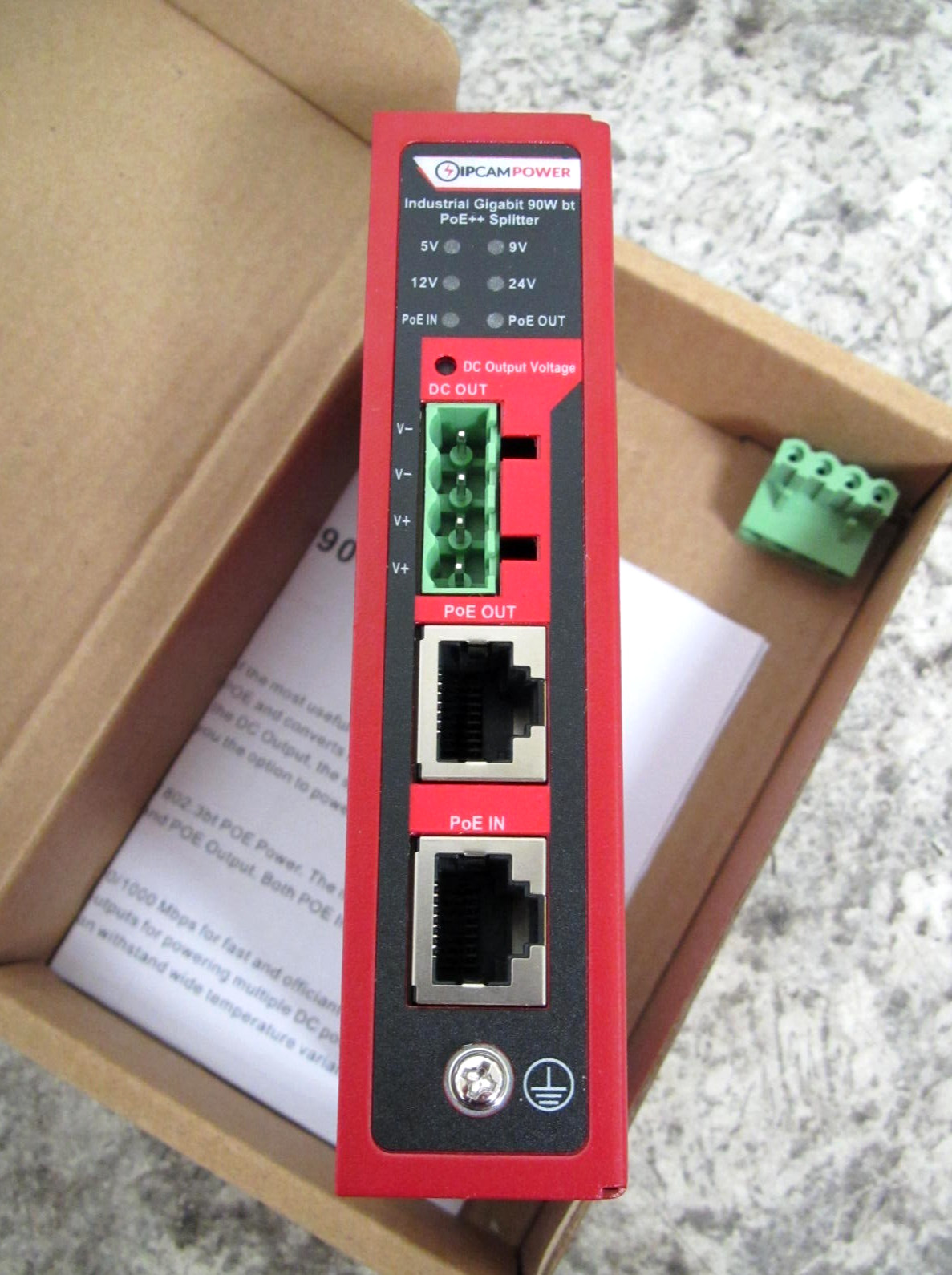 New IPCamPower IPCP-PS90-BT1 Gigabit POE Power Splitter 
