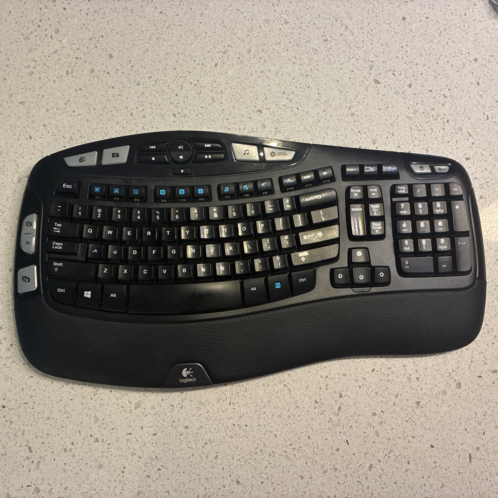 Logitech K350 Comfort Wave Ergonomic Wireless Keyboard Tested NO USB Dongle