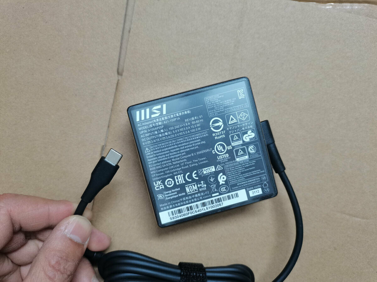 A21-100P1A TYPE-C 100W PD charger For MSI Prestige 14 AI Evo C1M 20V 5A Original