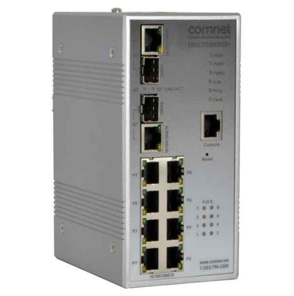 NEW IN BOX Comnet Hardened Managed Ethernet Switch 8 Port CNGE2FE8MSPOE+ 