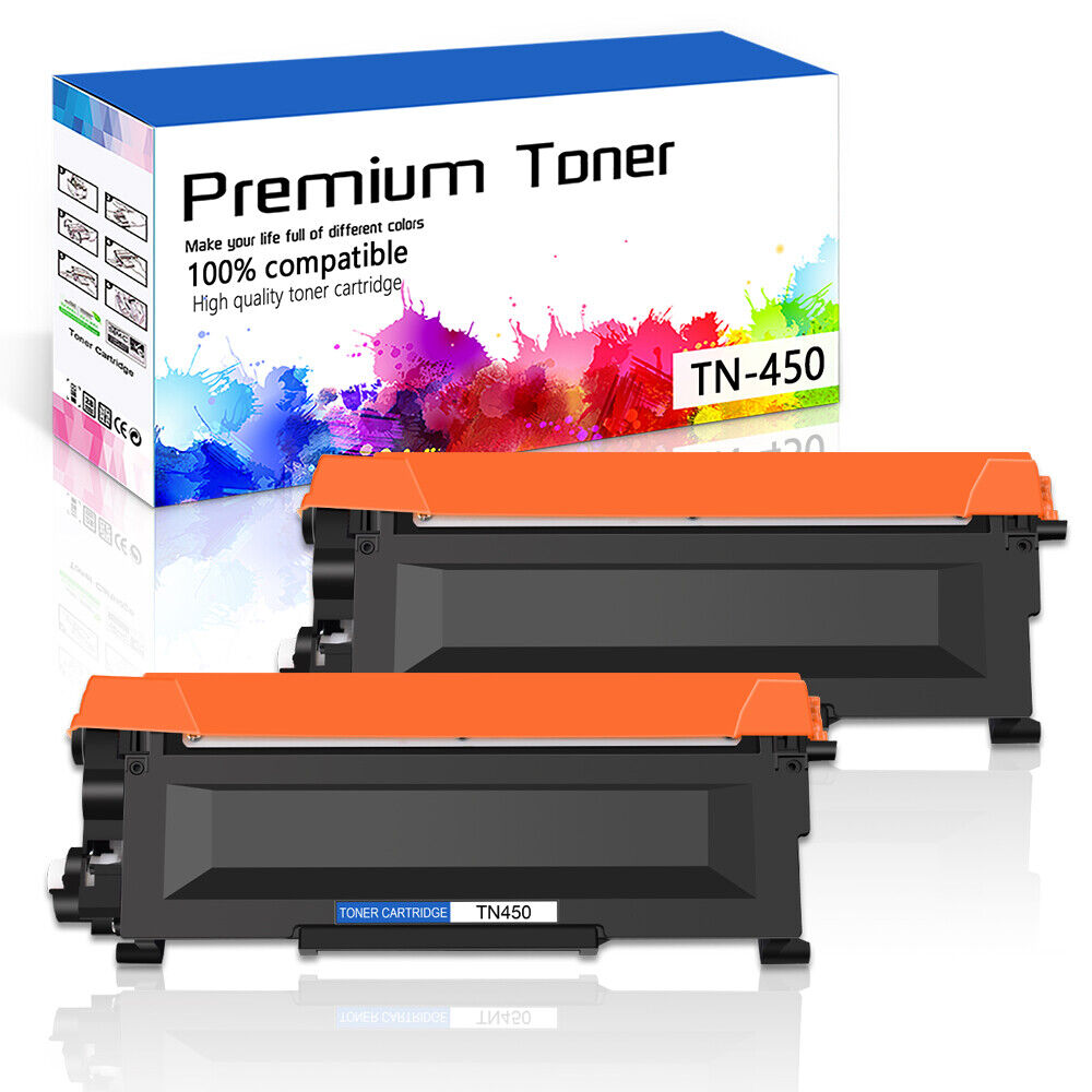 2PK TN450 TN420 Black Toner Cartridge for Brother DCP-7060D 7065DN HL-2130 2135W