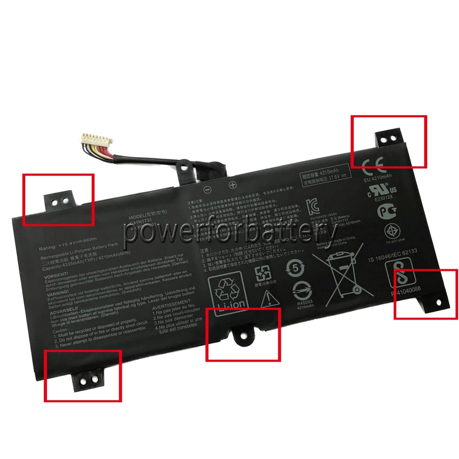 C41N1731 C41N1731-2 Laptop Battery For AS  ROG STRIX GL504 GL504GM GL504GS G731