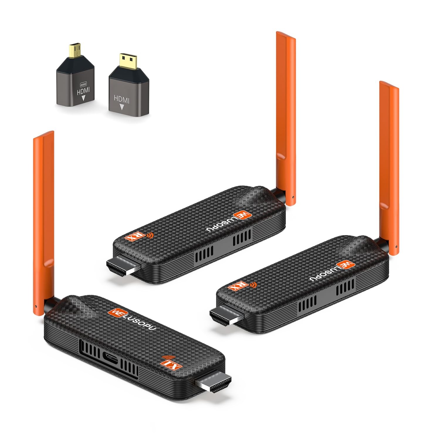 Wireless HDMI Transmitter and 2 Receivers, Support Up to 6 Receivers, 5.8G WE...