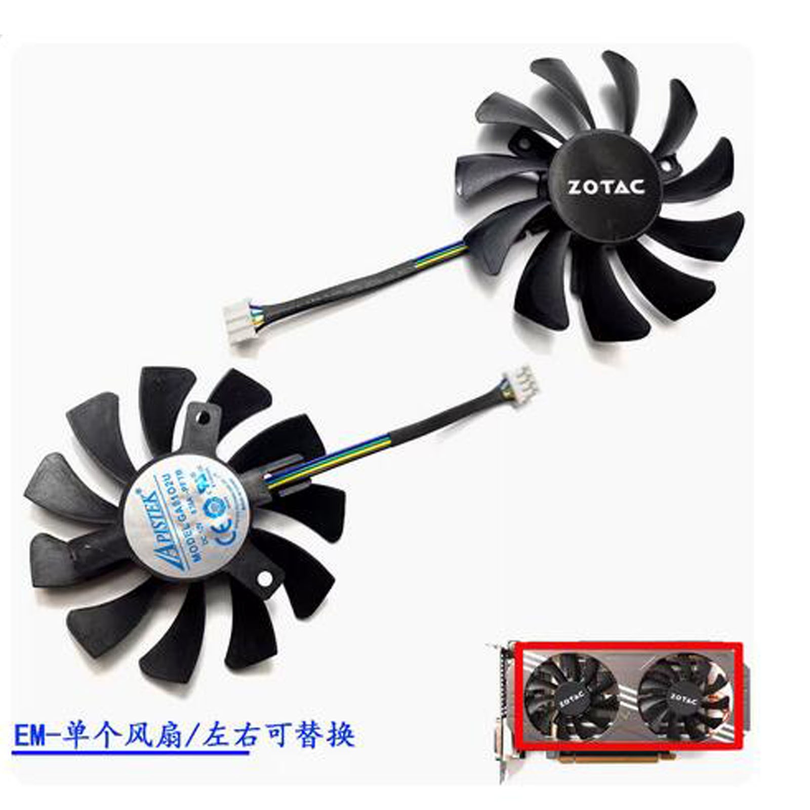 Graphics Card Cooling Dual Fan GA81O2U For ZOTAC GeForce GTX 970 4GB Accessories