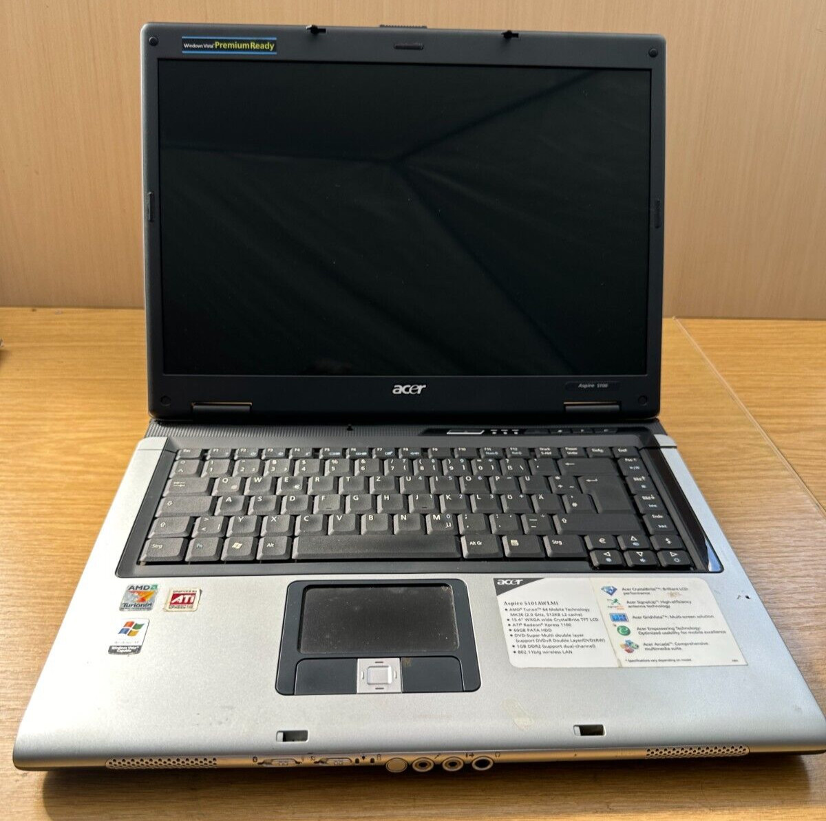 Retro Acer Aspire 5100 BL51 Laptop AMD Turion, 895MB RAM No HDD Used
