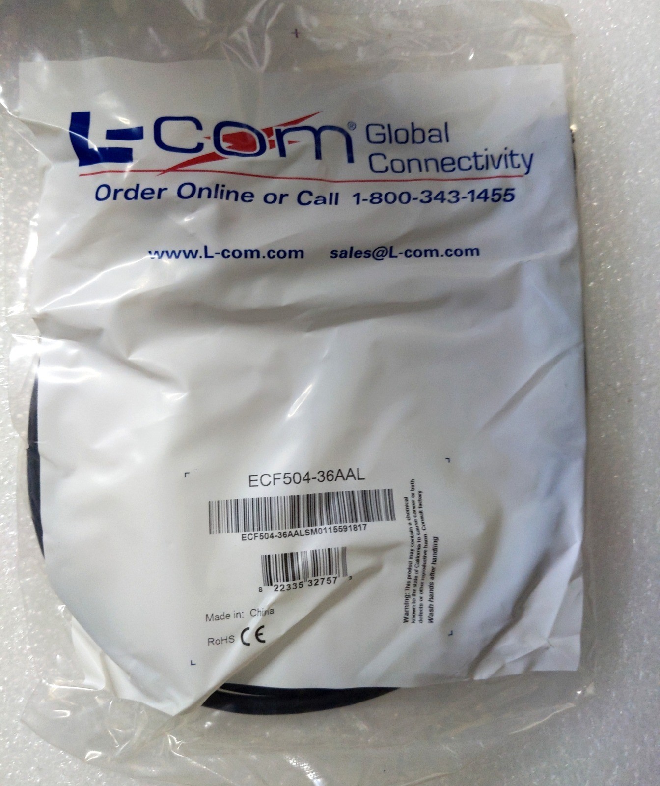 L-com ECF504-36AAL USB 2.0 Panel Mount A Female to Locking A Male Cable 3ft NEW