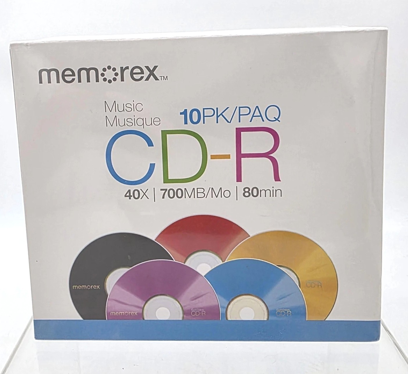 Memorex Music CD-R 10 Pack 40x 700MB 80min Color Discs New Sealed Jewel Cases