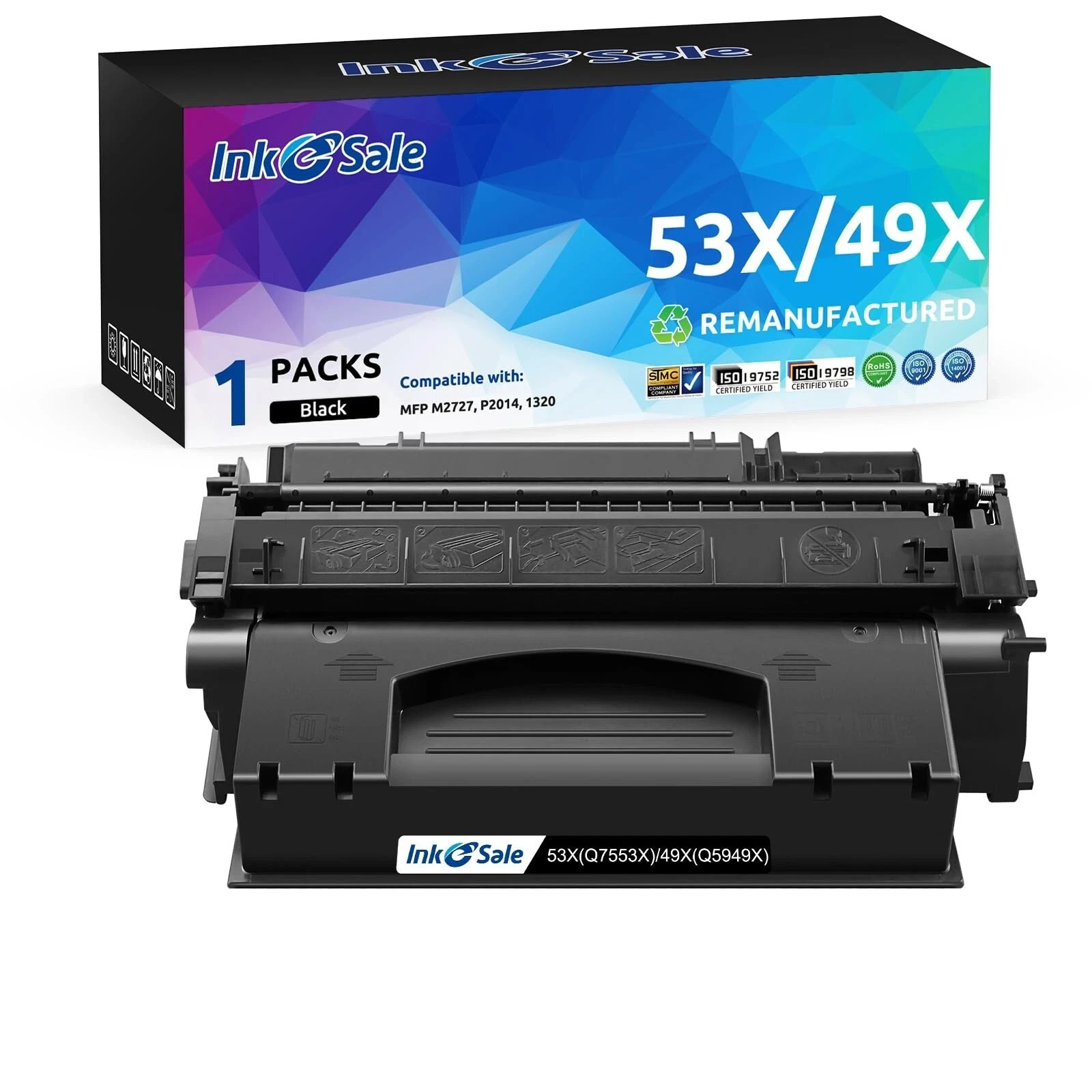 Toner Cartridge Replacement for HP Compatible Q5949X Q7553X