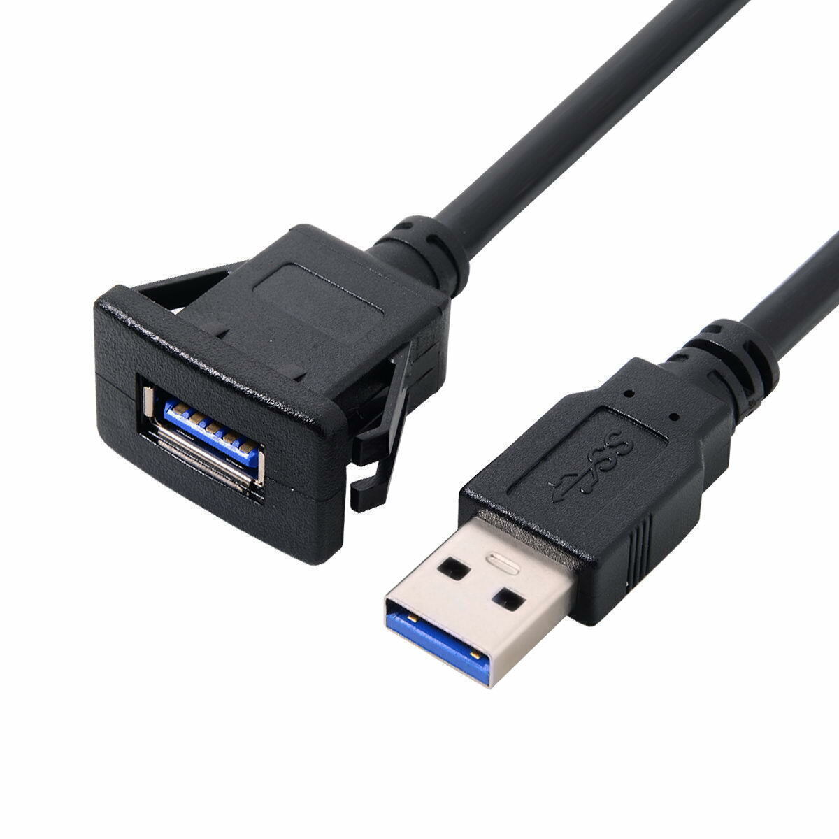 Jimier USB3.0 Male to Female Waterproof Single Extension AUX Cable for Dashboard