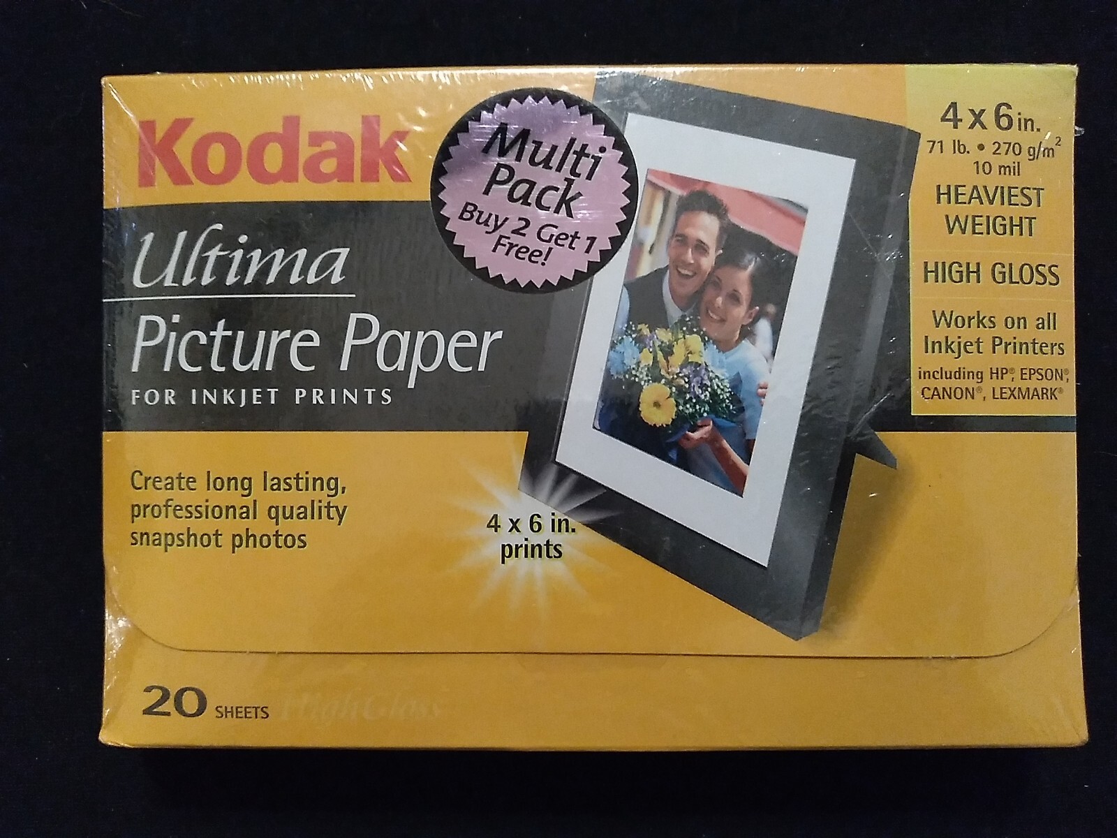 3 pk bundle Kodak Ultima Picture Paper 4x6 20-Sheet Photo High Gloss Inkjet New