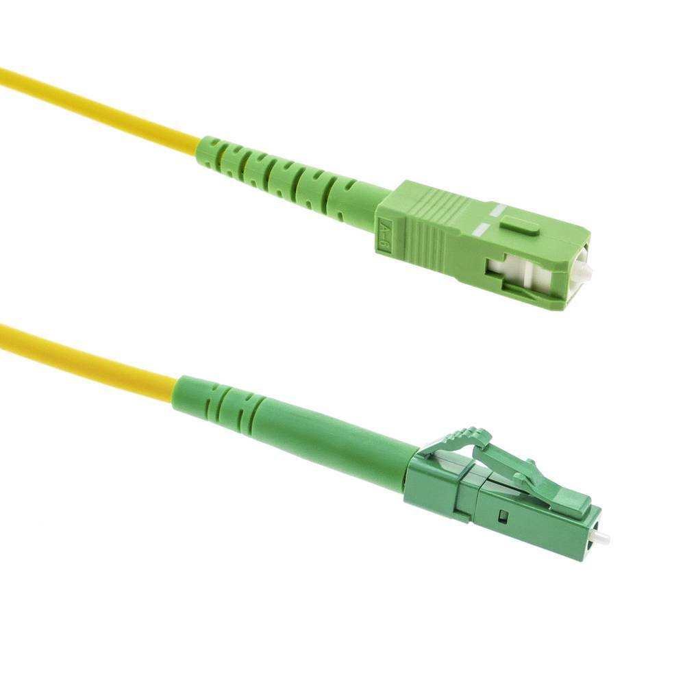 15m LC/APC-SC/APC Simplex 9/125 OS2 Singlemod Fiber Patch Cable OFNR Yellow 50FT