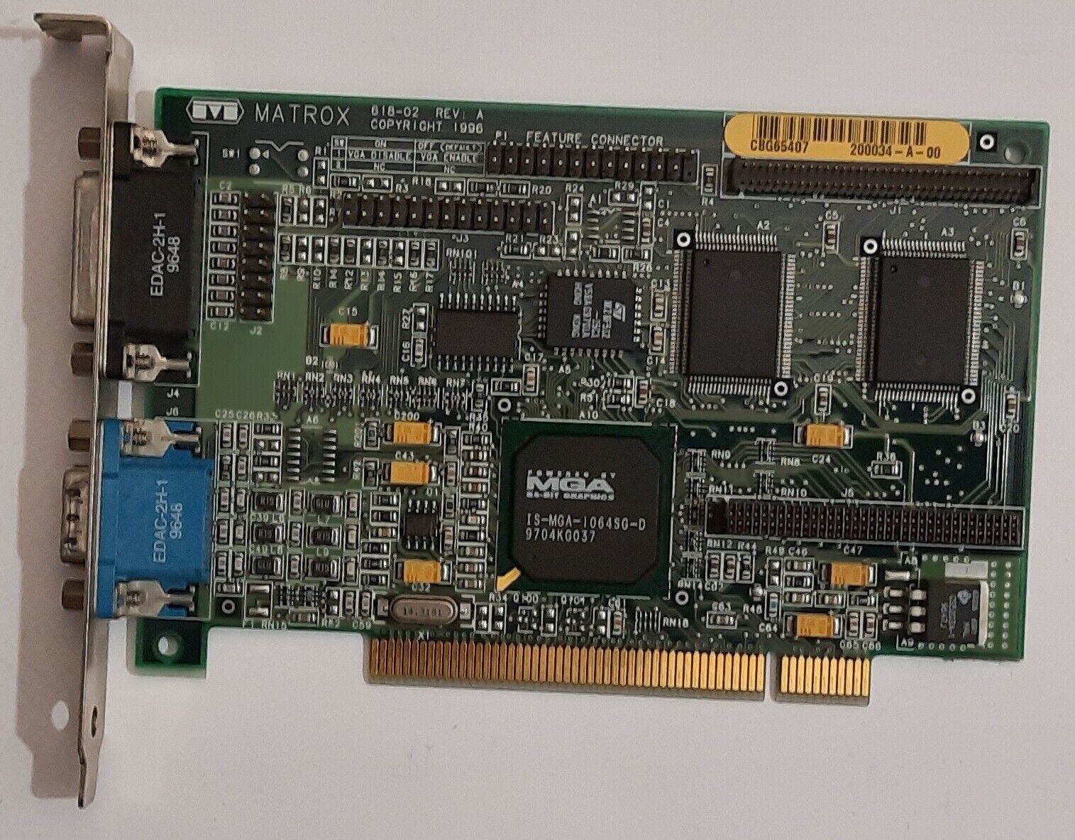Matrox Mystique PCI Graphics Card (MGA-MYST/2/SI, MGA-1064SG, 2MB, Retro, 1997)