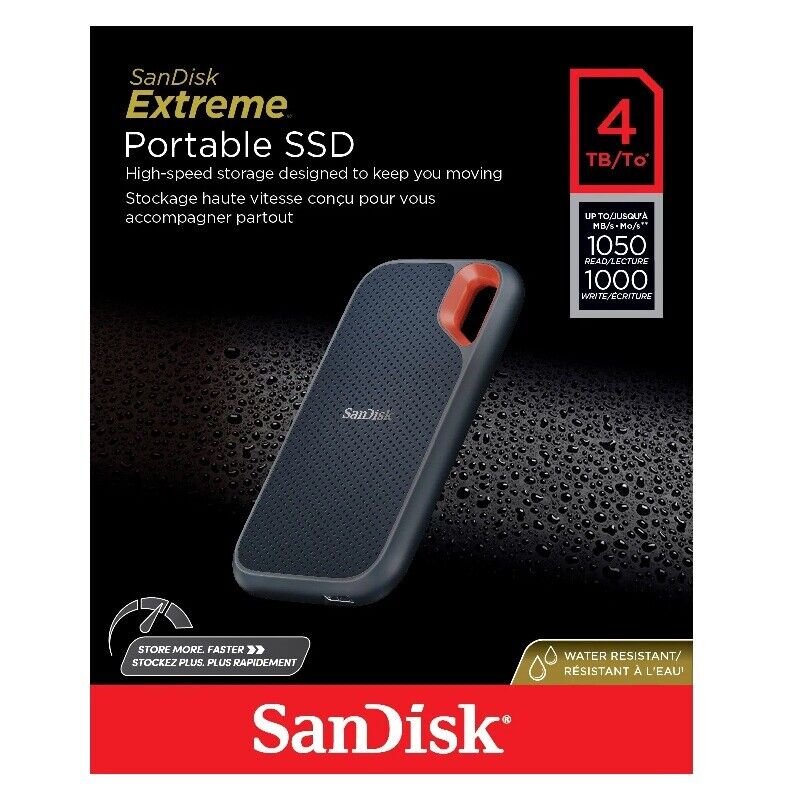 SANDISK Extreme Portable SSD E61 V2 4TB External Solid State Drive SDSSDE61-4T00