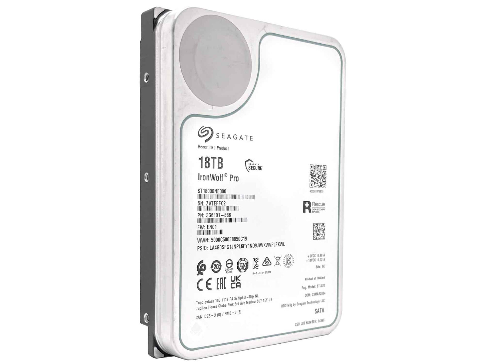 Seagate IronWolf Pro ST18000NE000 18TB 7200RPM SATA 6Gbps 3.5" NAS Hard Drive