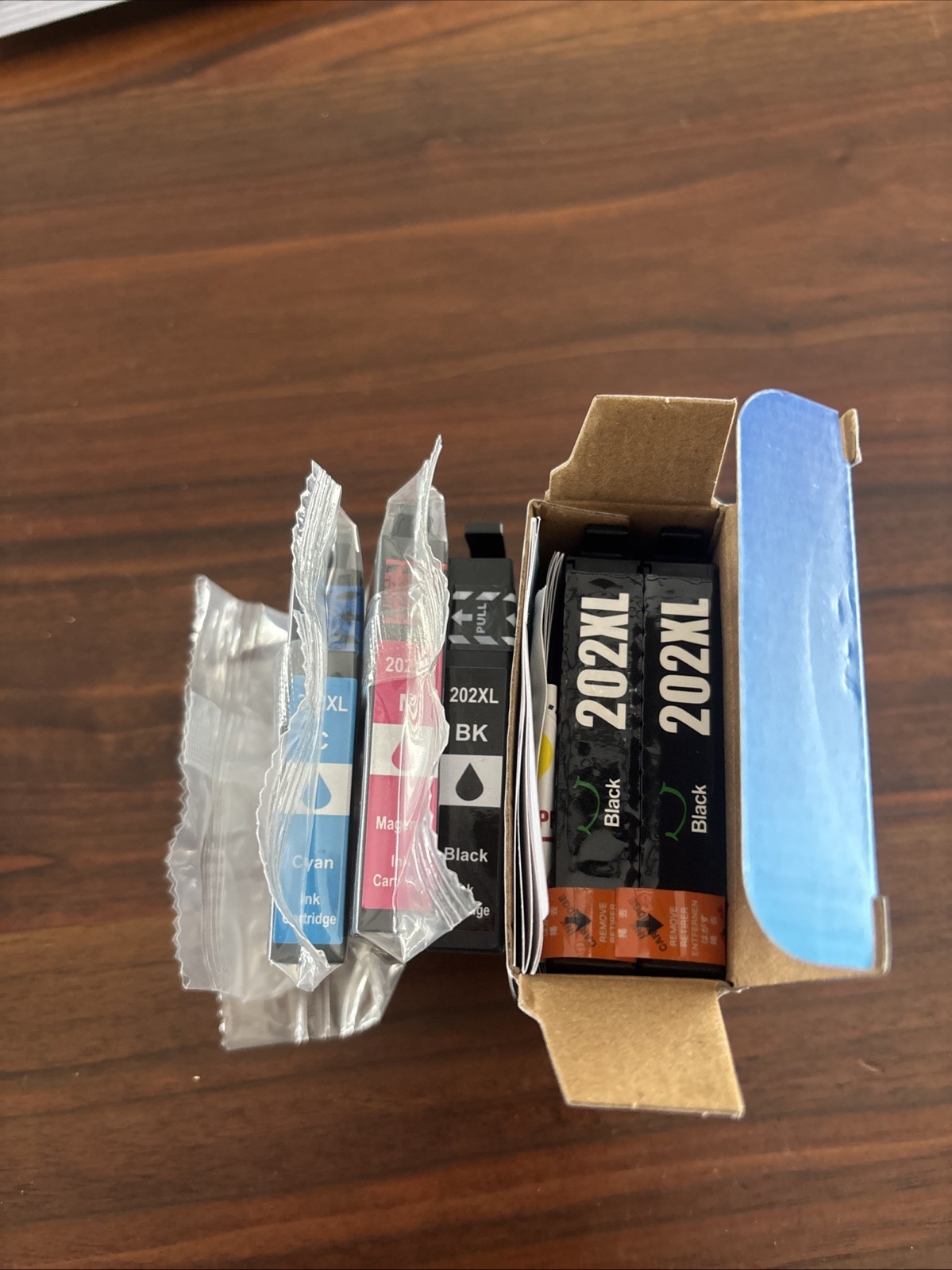 Premium Ink Cartridge 202 Xl, Black, Magenta, Blue, Lot Of Five Cartridges ￼