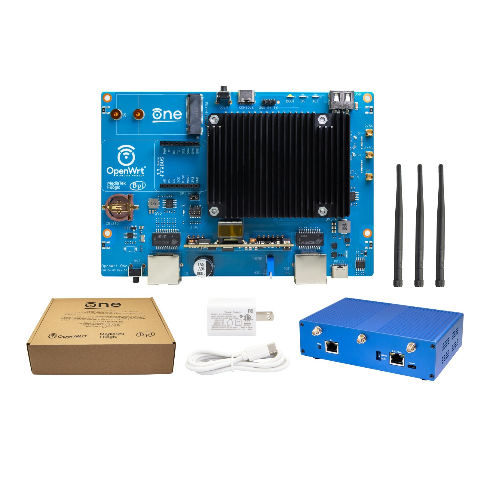WayPonDEV Banana Pi WiFi 6 OpenWrt One Router Board, Wireless Dual Band Inter...