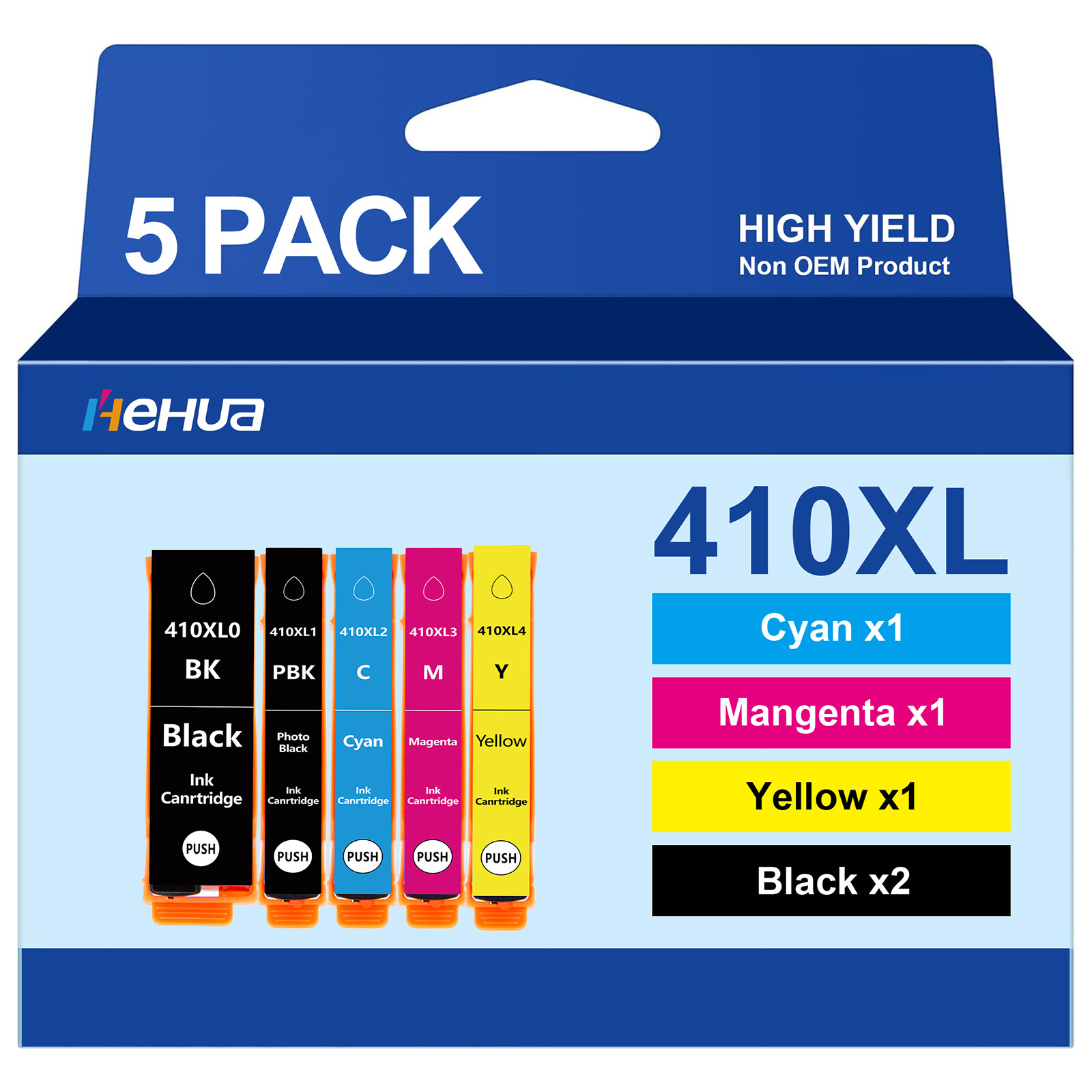 5-Pack 410XL T410XL Ink Replacement For Epson XP-830 XP-630 XP-7100XP-530 XP-635