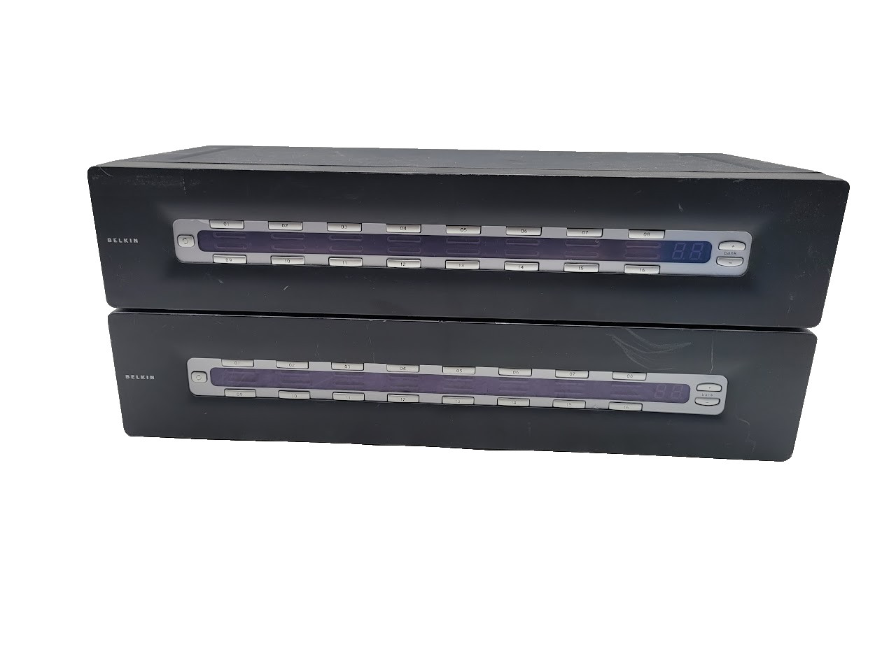 2x Belkin OmniView Pro 2 F1DA116T 16-Port KVM Switch