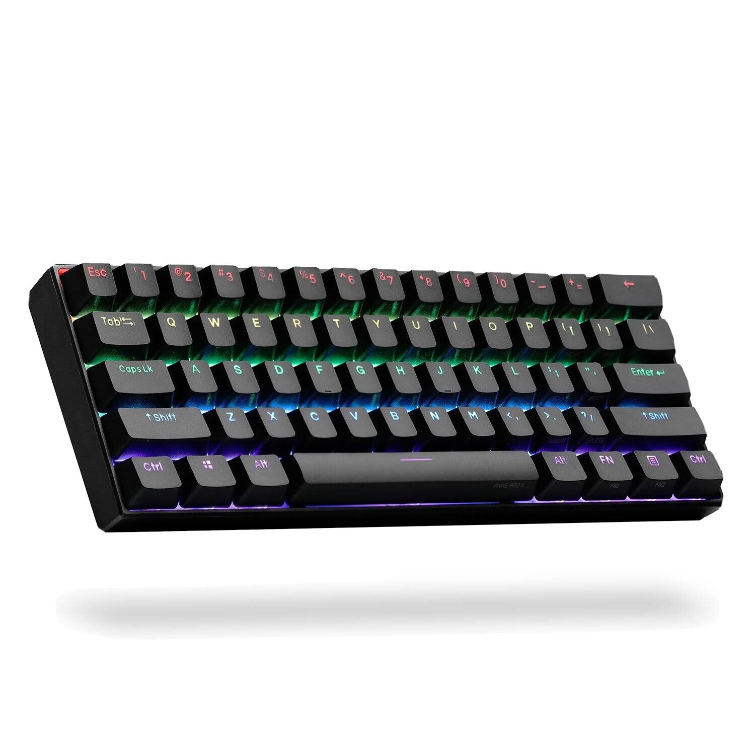 Anne Pro 2 Mechanical Gaming Keyboard | Gateron Red Switch | 60% Wired/Wireless