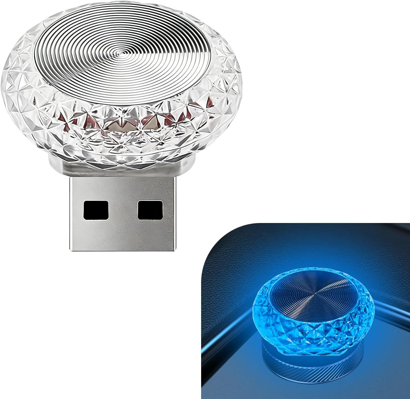 1 PC USB LED Car Interior Atmosphere Lamp, Plug and Play Portable Mini Car Night