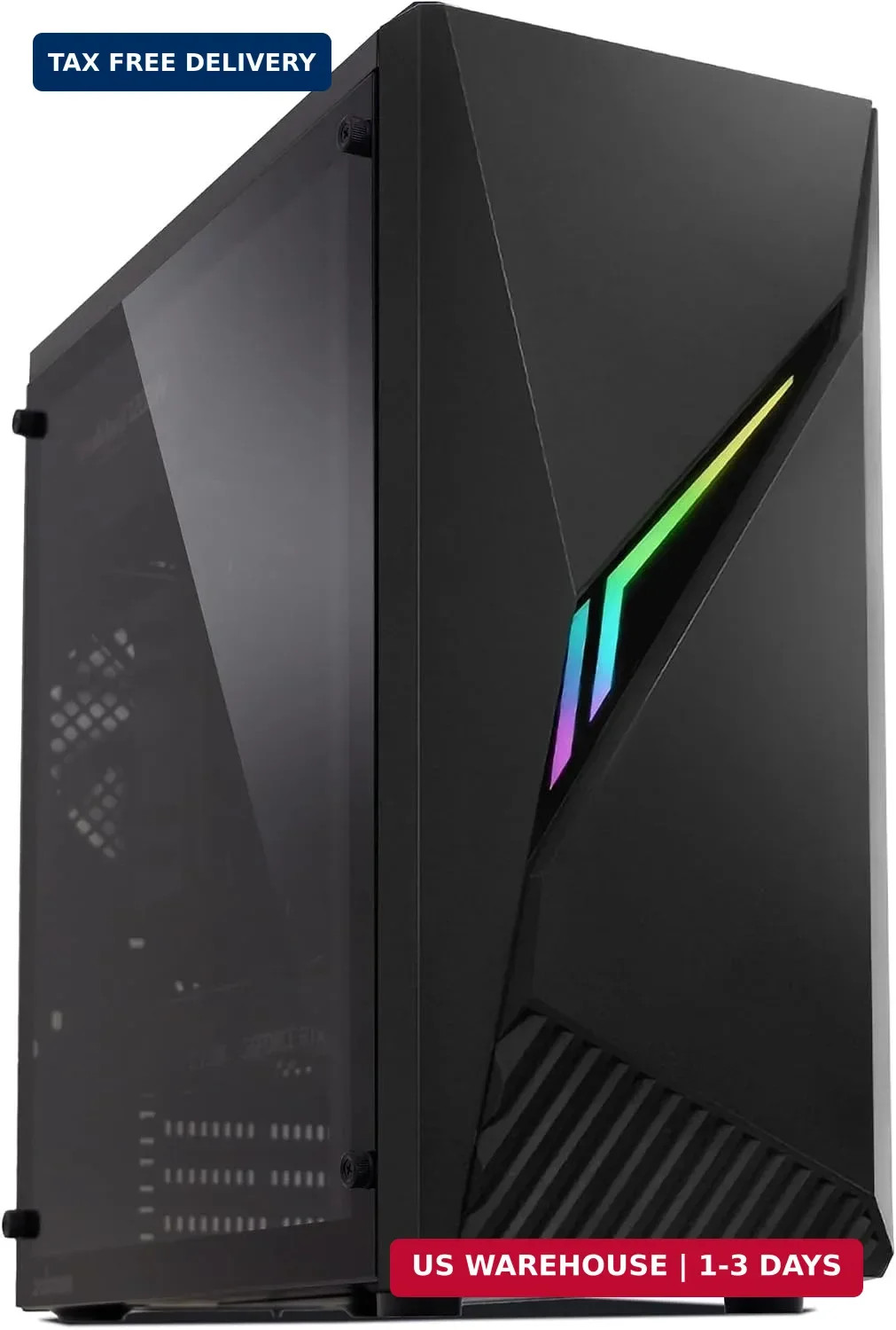 Ravn ATX Mid-Tower Desktop Computer Gaming PC Case | RGB Lighting Strip w