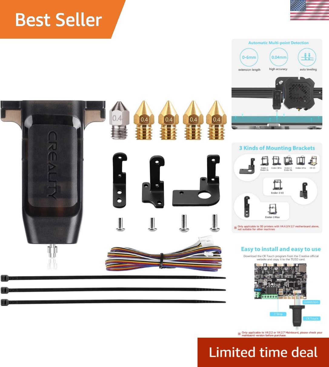 Reliable Creality CR Touch Bed Leveling Kit - Easy Installation & High Precision