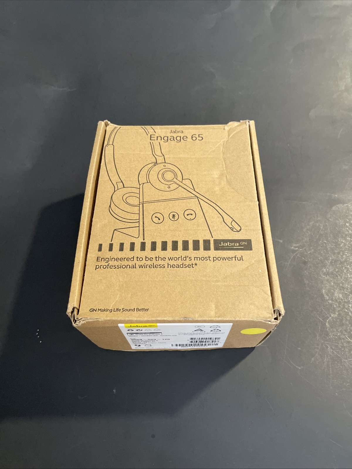Jabra Engage 65 Wireless Mono Headset w/ Base USB Boom Mic Black 9553-553-125