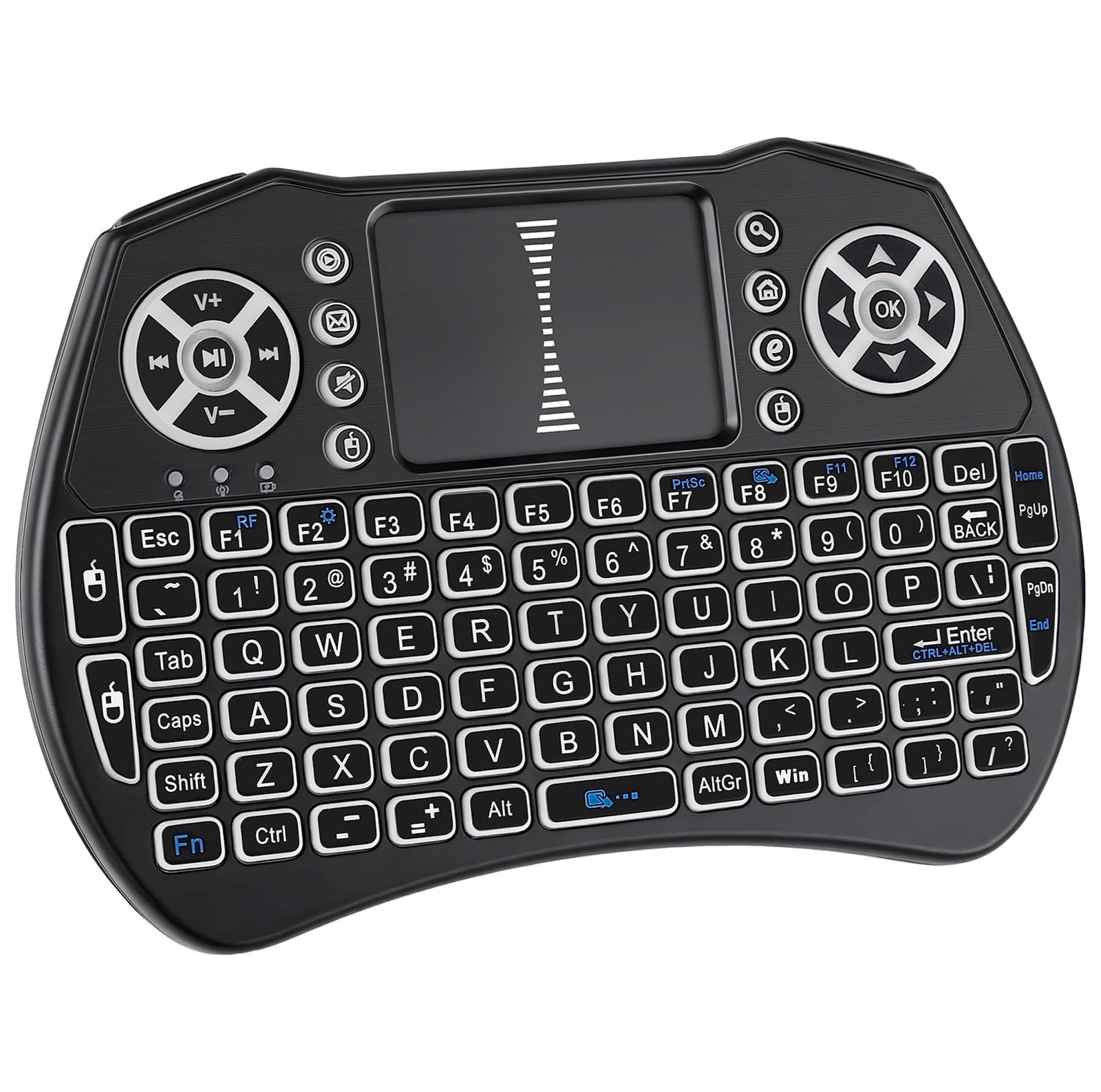 A8 Mini Keyboard with Touchpad,2.4G+BT,7-Color Backlight
