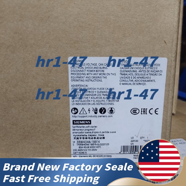 1PC 3RW4046-1BB14 SIEMENS Soft Starter FedEx or DHL Factory Sealed New