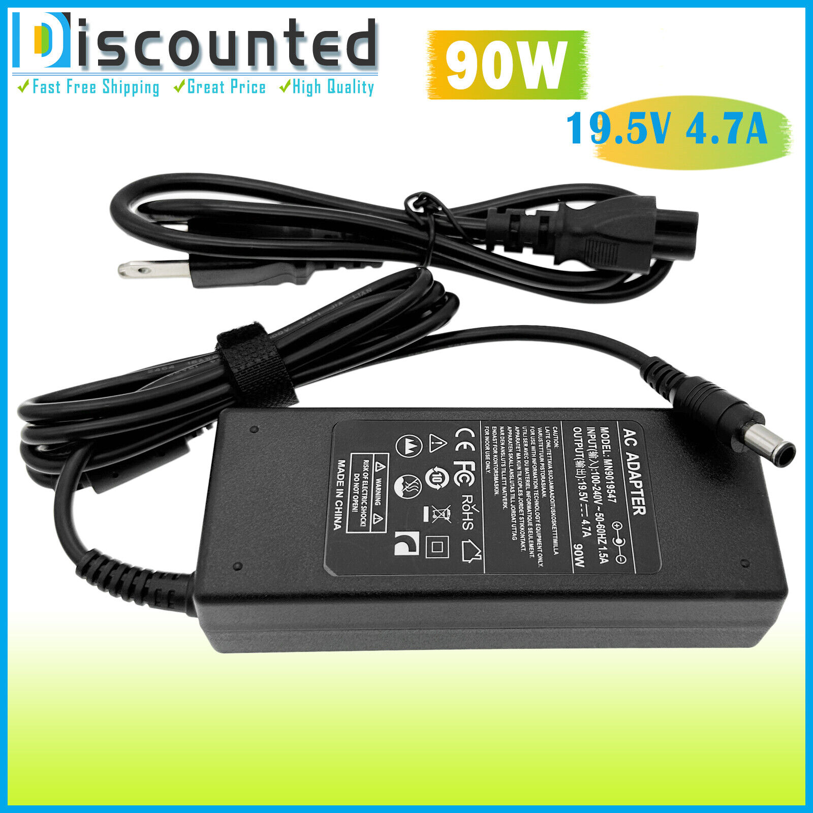 AC Adapter For LG 24GN650-B 32GN63T-B Ultragear Gaming Monitor Power Supply Cord