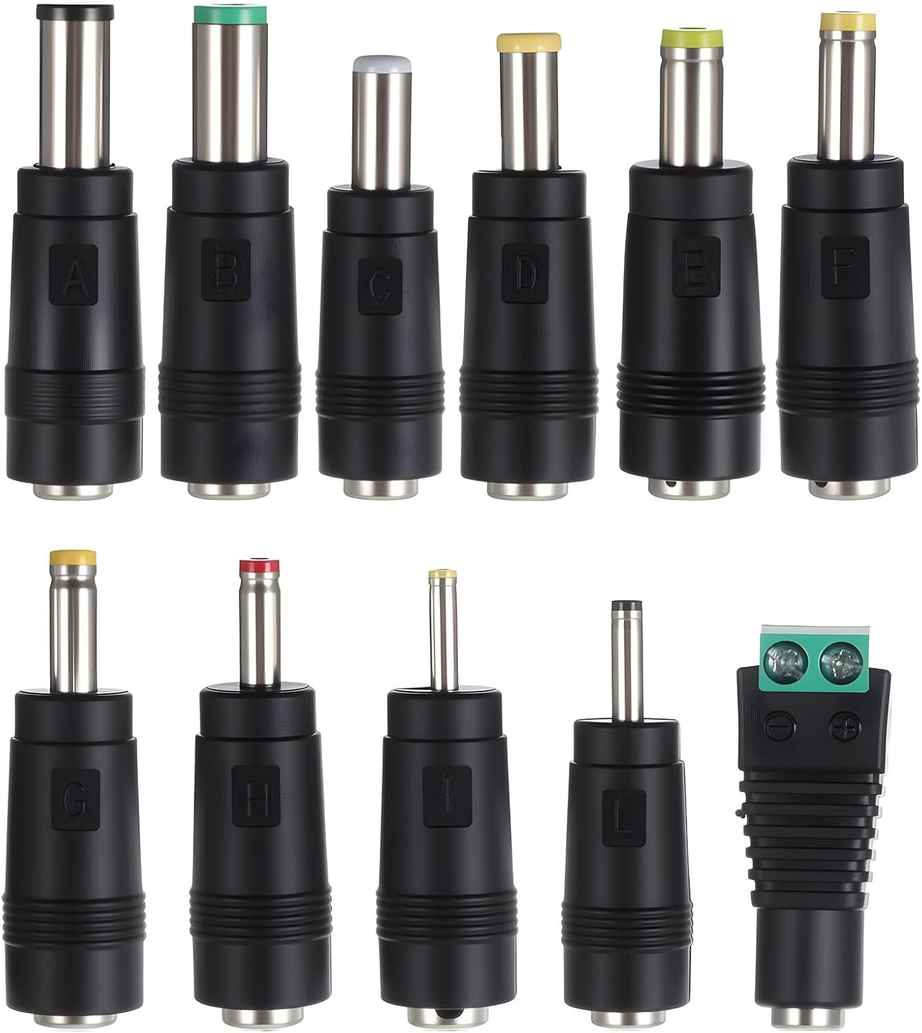 DC Adapter Plug, 11 Pcs Universal 5.5 mm x 2.1 mm DC AC Power Adapter Tips Conne