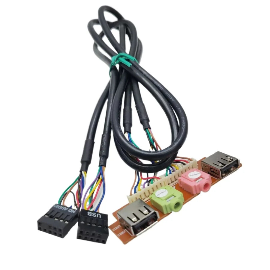 Desktop Computer Host Case Chassis Front Pannel I/O USB2.0 AC97/HD Audio Cable
