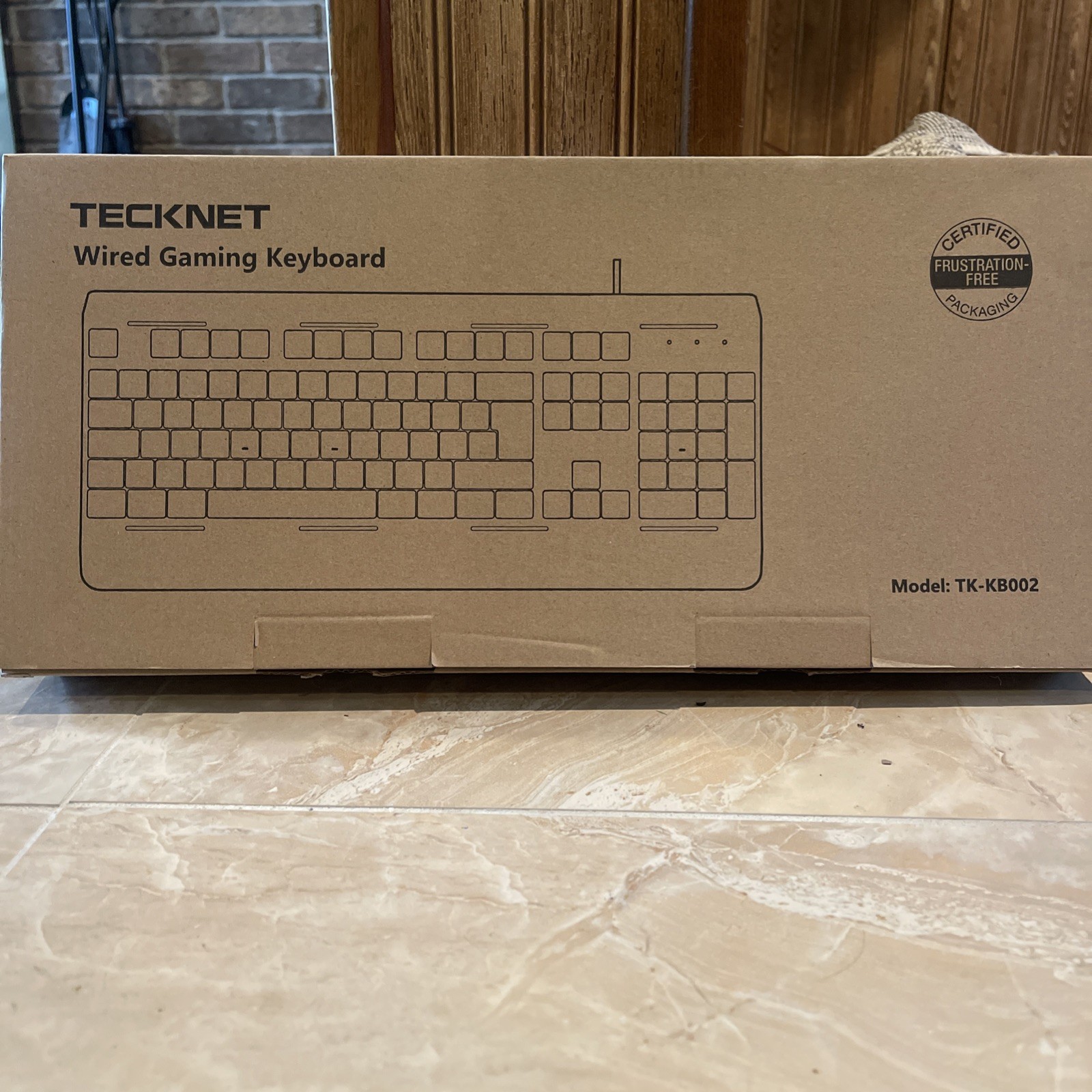 TECKNET TK-KB002 Gaming Keyboard USB Wired 15 Zone RBG All Metal Panel Open Box 