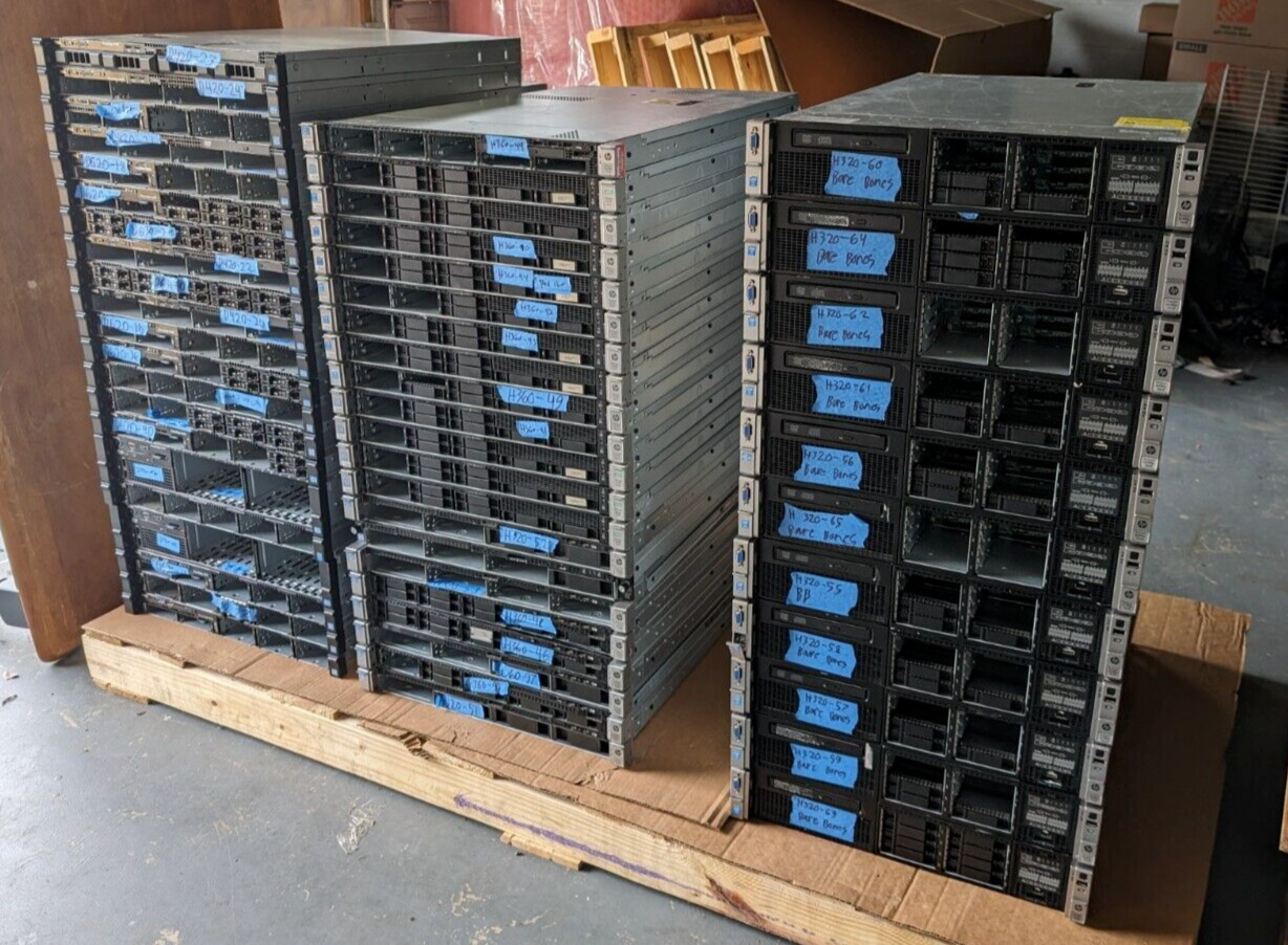 Lot Of 50+ Dell Poweredge and HP Proliant Servers - R630, R230,DL360 G9 and more