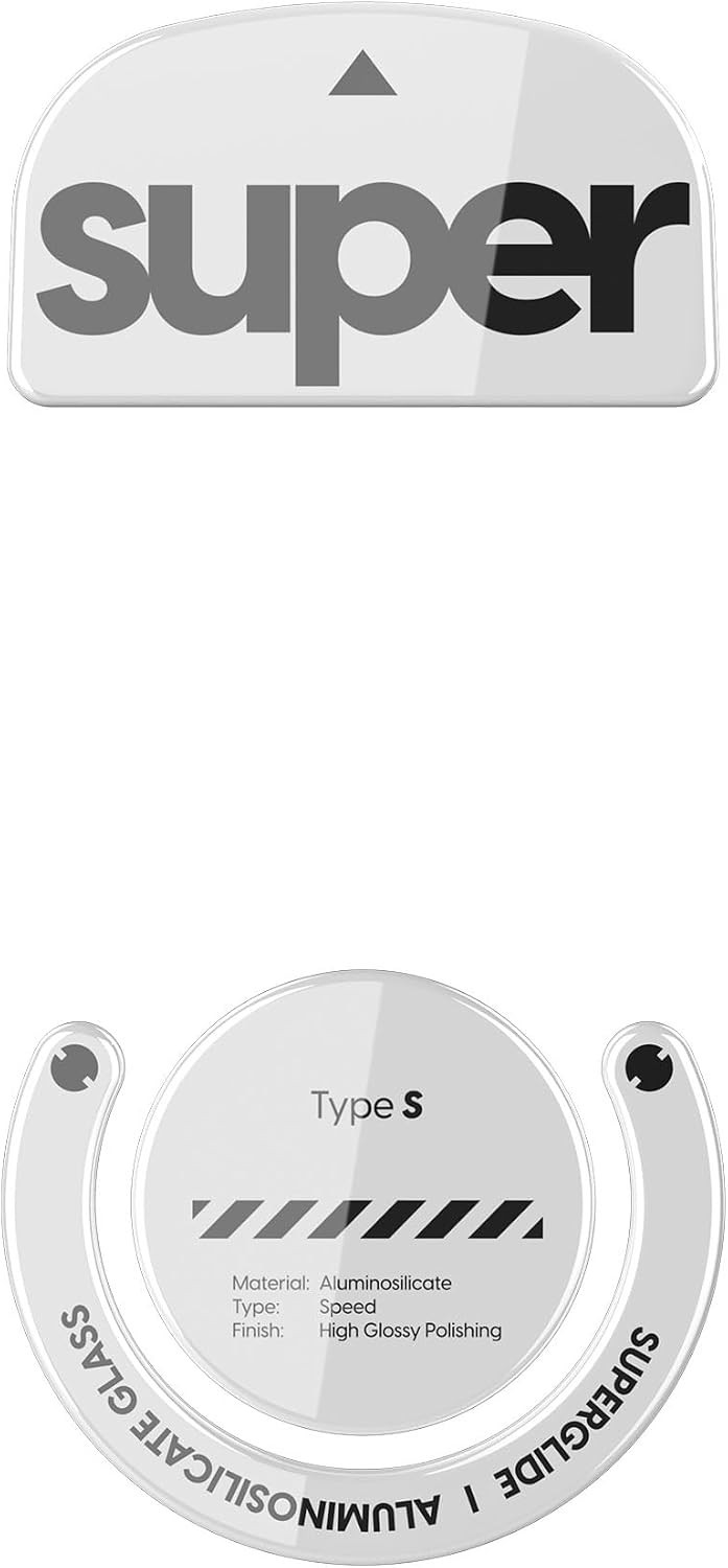 Superglide Glass Mouse Skates for Logitech G Pro X Superlight 1 Type S White