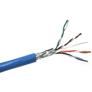 Weltron Cat 6 STP 550 MHz Solid Shielded Plenum CMP Cable 1000 Feet Blue