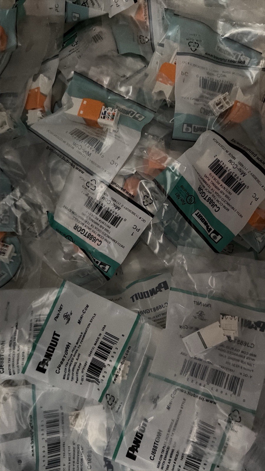 Panduit Mini-Com UTP RJ45 Cat 6 TG Jack Module  25-WH/ 25-OR  