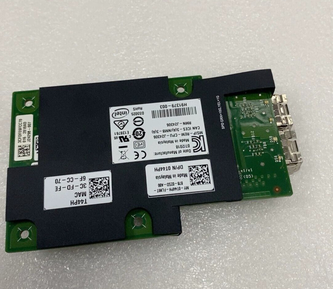 Intel X710-Da2 Dual Port 10GbE SFP+ OCP 2.0 Mezzanine Card T44PH Dell C6420/6320