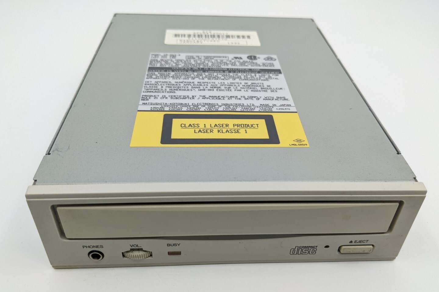Matsushita CR-563-B Internal CD ROM Drive, 2X Speed, 40 Pin, Ivory Bezel 