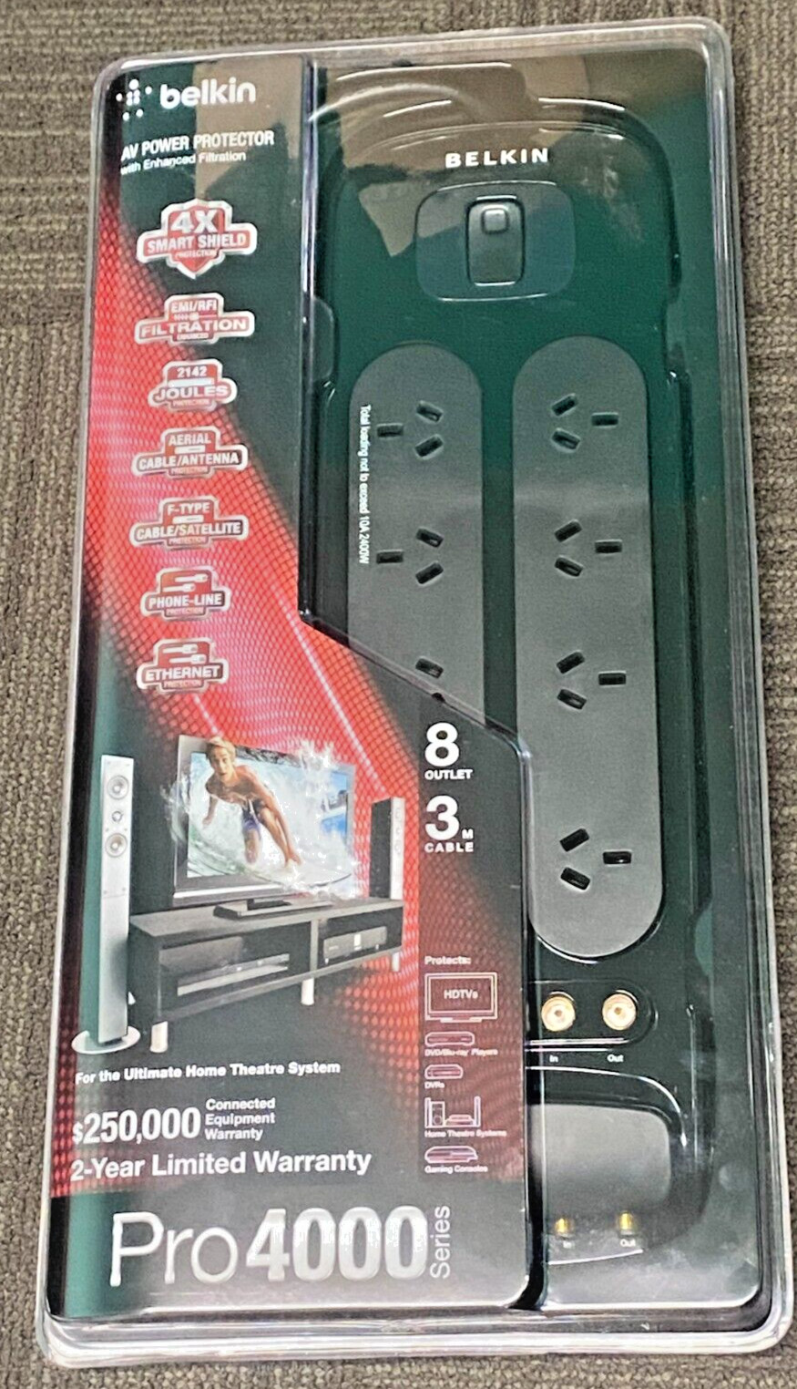 Belkin Ultimate Pro 4000 8-Port Power Surge Protector - BV108130AU3M