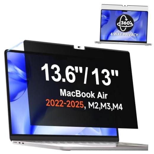 Magnetic 360° Privacy Screen for MacBook Air 13.6 & 13 Inch 2022-2026 (M2,