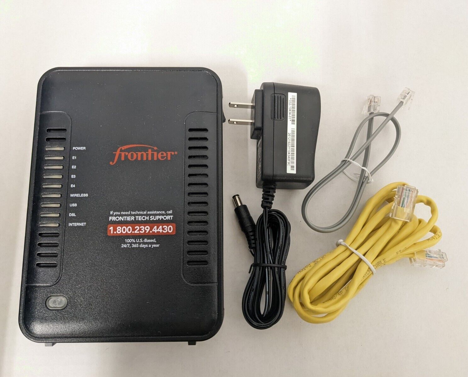 Netgear 7550 B90-755044-15 Frontier ADSL2+ Modem Router With Power Adapter Cable