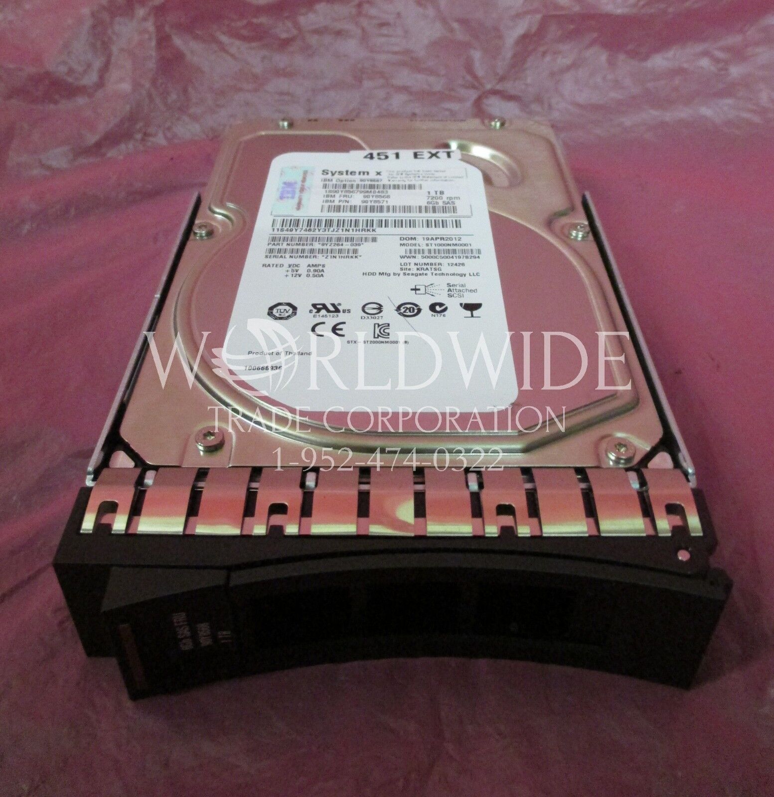 IBM 90Y8568 90Y8571 90Y8567 1TB 7200 RPM 6GBps SAS xSeries Disk Hard Drive