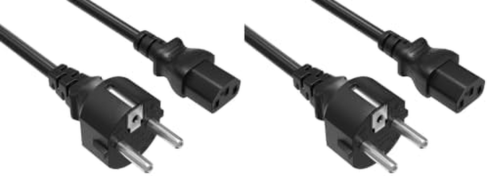 6Ft 18AWG European Schuko Power Cord CEE 7/7 to IEC320 C13, 10A/250V, European T