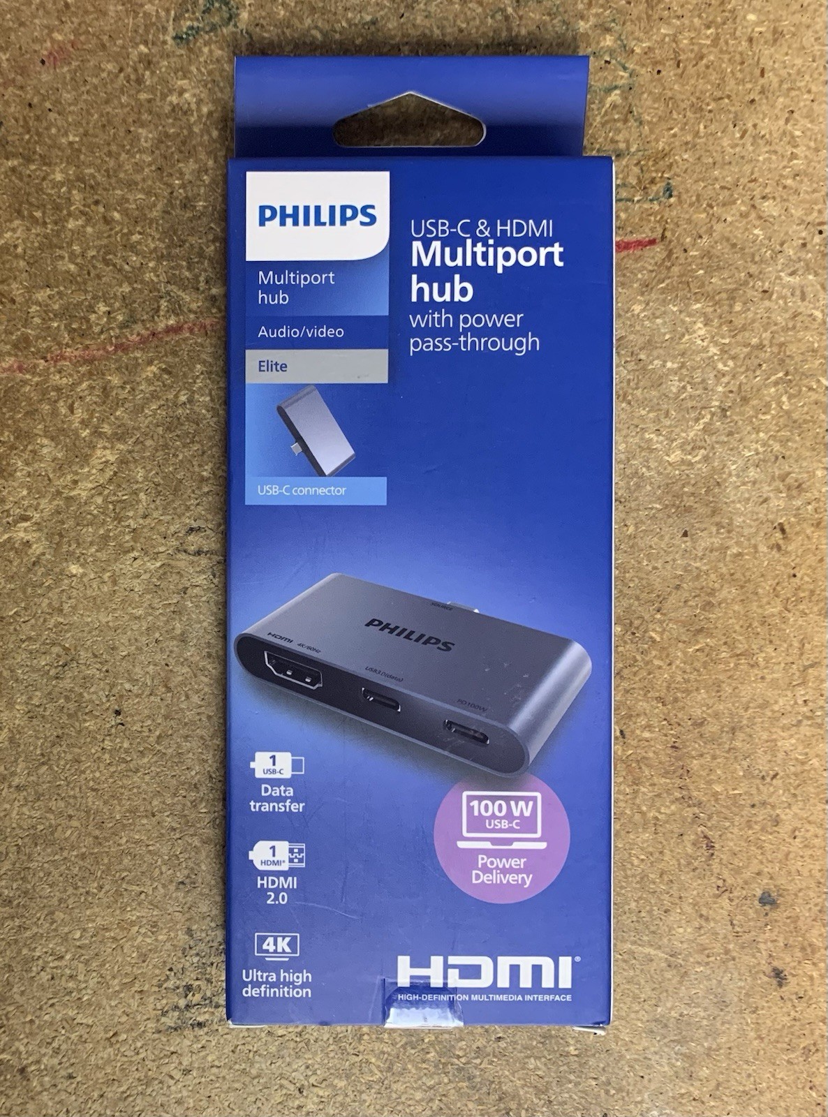 PHILIPS MULTIPORT HUB With Power Pass-Through USB-C & HDMI 100W Power Delivery