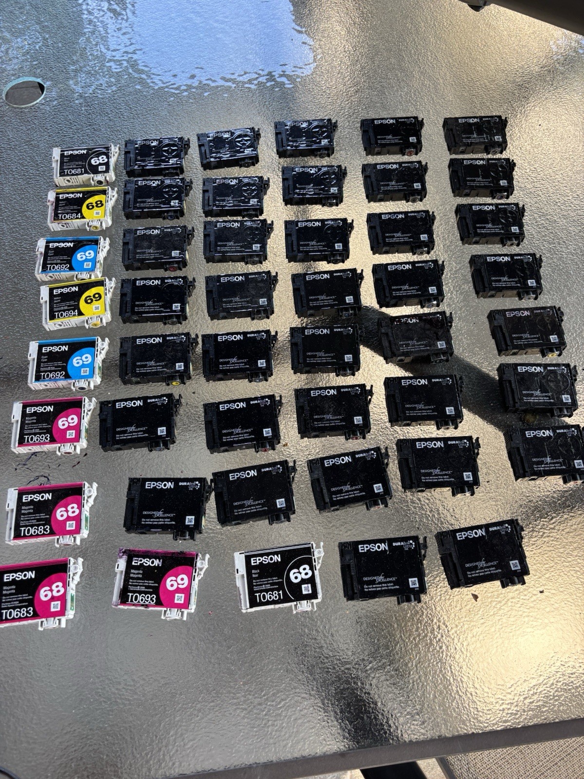 Lot of 45 Epson Empty Ink Genuine Cartridges Refilling or Recycling