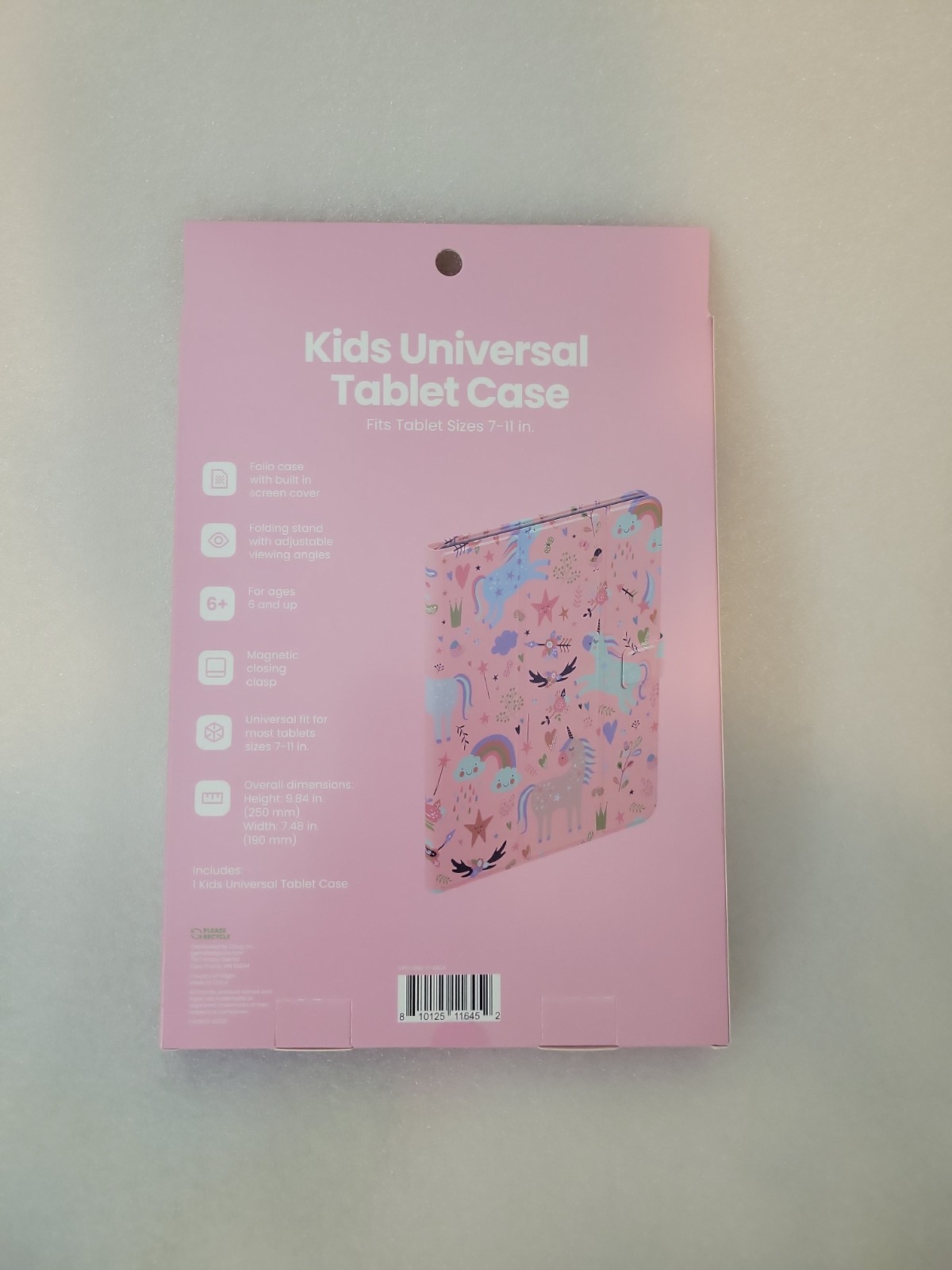 Kids Universal Tablet Case Unicorn Rainbow Pink Fits 7–11" Tablets New